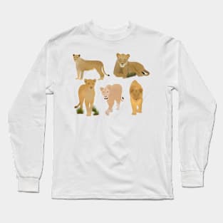 Fierce Lioness Pattern Long Sleeve T-Shirt